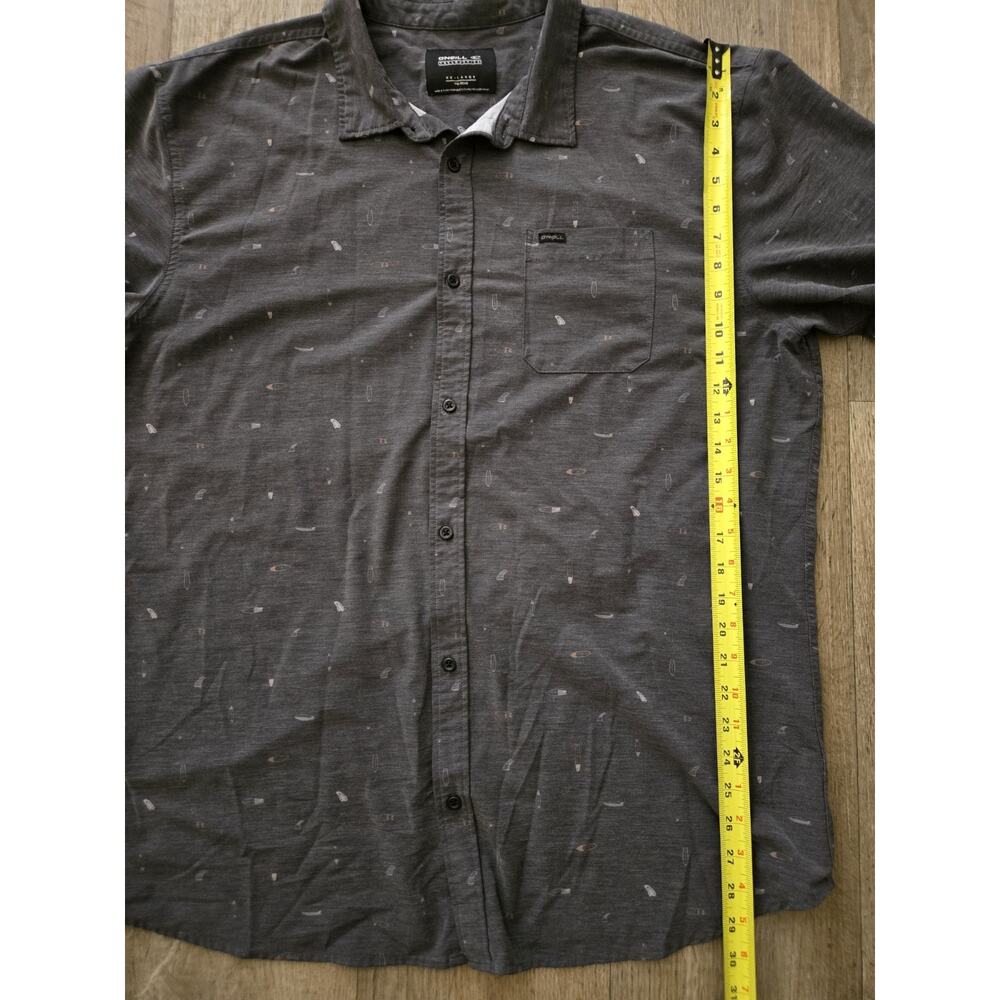 O'NEILL TRVLR Series Size XXL Gray Surfboard Print Short Sleeve Button-Up Shirt - Picture 7 of 7